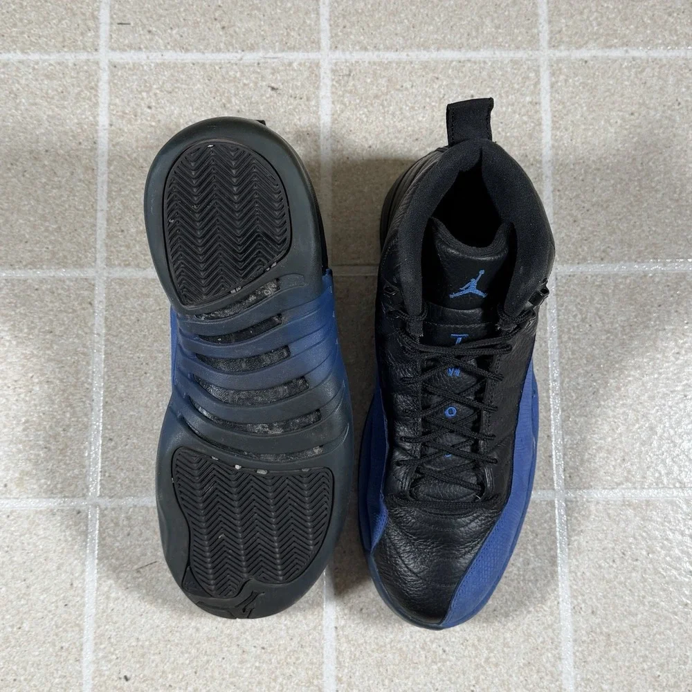 Air Jordan 12 Retro Black Game Royal Blue Mens Basketball Shoes 130690-014 Sz 10